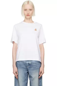 Футболка комфортная Speedy fox patch Maison Kitsun, белый
