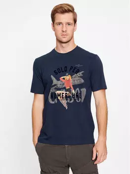 Футболка комфортного кроя Aeronautica Militare, синий