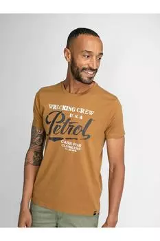 Футболка - Коричневая - Приталенная Petrol Industries, коричневый
