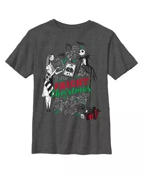 Футболка Кошмар перед Рождеством для мальчиков Рождественский Джек и Салли Чайлд Disney, серый