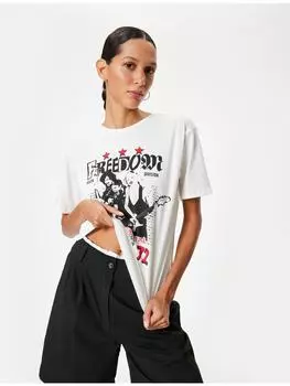 Футболка KOTON, цвет ekru