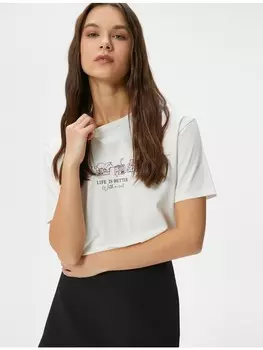 Футболка KOTON T shirt, экрю