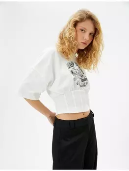 Футболка KOTON T shirt, экрю