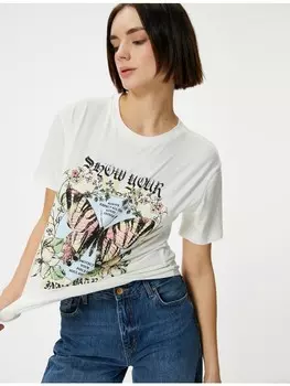 Футболка KOTON T shirt, экрю