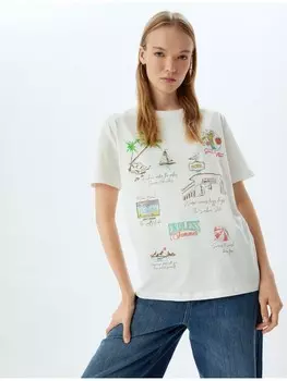 Футболка KOTON T shirt, экрю