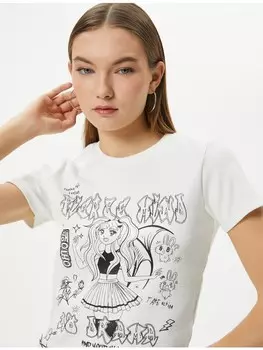 Футболка KOTON T shirt, экрю