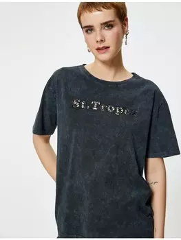 Футболка KOTON T shirt, антрацит