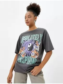 Футболка KOTON T shirt, антрацит