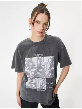 Футболка KOTON T shirt, антрацит