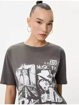 Футболка KOTON T shirt, антрацит