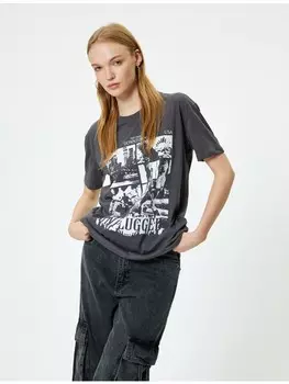 Футболка KOTON T shirt, антрацит