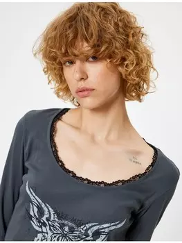 Футболка KOTON T shirt, антрацит