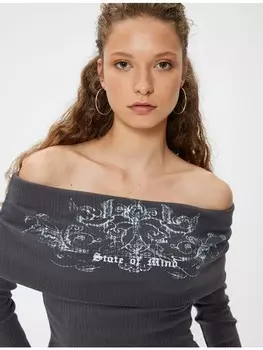 Футболка KOTON T-shirt, антрацит
