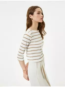 Футболка KOTON T shirt, цвет beige gestreift