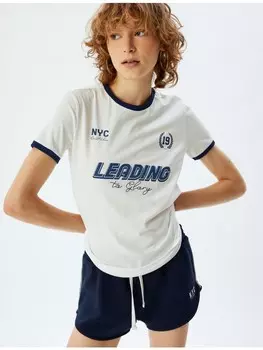 Футболка KOTON T-shirt, цвет Ekru