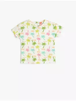 Футболка KOTON T shirt, цвет ekru gemustert