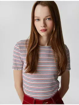 Футболка KOTON T shirt, цвет ekru gestreift