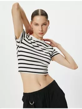 Футболка KOTON T shirt, цвет ekru gestreift