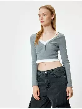 Футболка KOTON T shirt, цвет grau melange