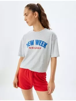 Футболка KOTON T shirt, цвет grau melange