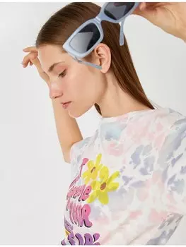 Футболка KOTON T shirt, цвет lila gemustert
