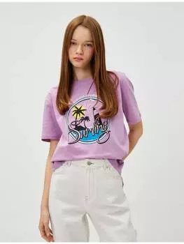Футболка KOTON T-shirt, фиолетовый