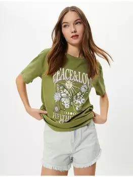 Футболка KOTON T shirt, хаки
