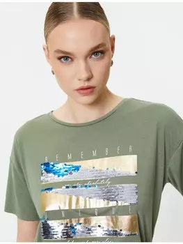 Футболка KOTON T shirt, хаки