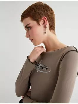 Футболка KOTON T shirt, коричневый