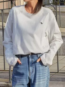 Футболка Kpop, с открытыми плечами, с рисунком лошади Dazy, белый