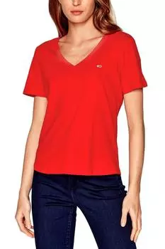 Футболка - Красная - Приталенная Tommy Jeans, красный
