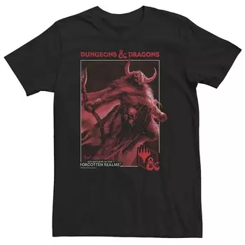 Футболка красного цвета с плакатом Big & Tall Dungeons & Dragons Forgotten Realms Licensed Character, черный