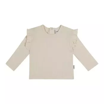 Футболка кремового цвета с длинным рукавом и рюшами ANTEBIES