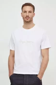Футболка Криса из хлопка Pepe Jeans, белый