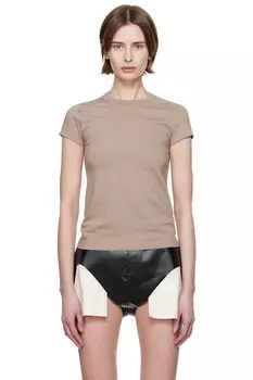 Футболка кроп Hollywood Level Rick Owens, цвет flesh