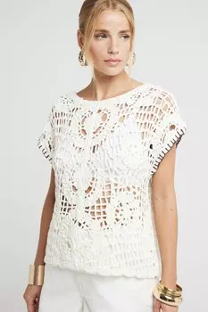 Футболка крючком River Island, бежевый