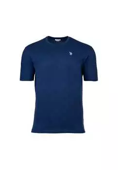 Футболка - круглая горловина с вышитым логотипом хлопок U.S. Polo Assn., синий
