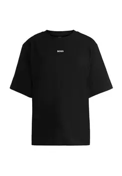 Футболка, круглый вырез, логотип, для женщин BOSS Orange, цвет 001 Black