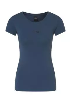 Футболка, круглый вырез, с логотипом, для женщин COLMAR, синий