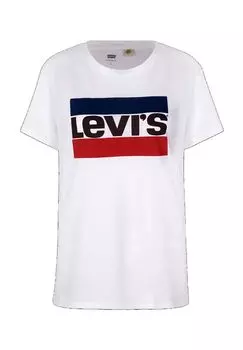 Футболка, круглый вырез, с логотипом, для женщин Levi's