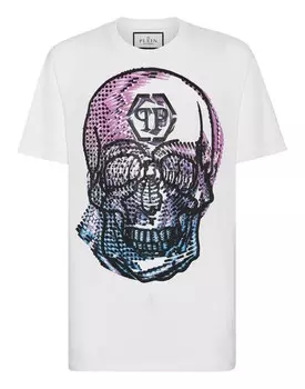 Футболка Круглый вырез SS Череп Philipp Plein, цвет White / Multicolored