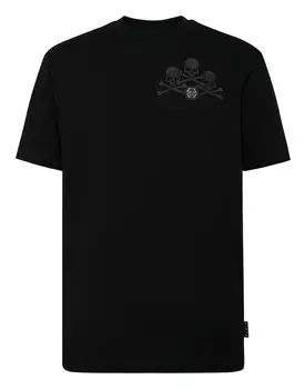 Футболка Круглый вырез SS Череп Philipp Plein, цвет Black / Black