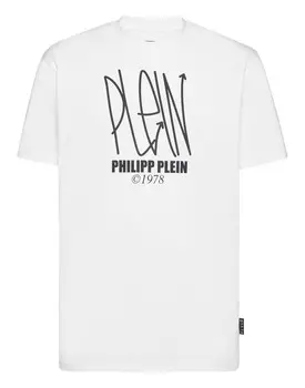 Футболка Круглый вырез SS Череп Philipp Plein, белый