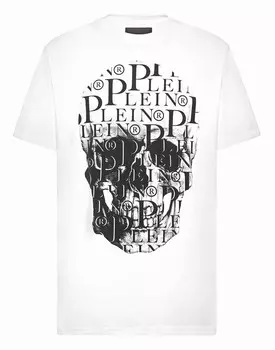 Футболка Круглый вырез SS Принт Череп Philipp Plein, белый