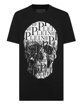 Футболка Круглый вырез SS Принт Череп Philipp Plein, черный