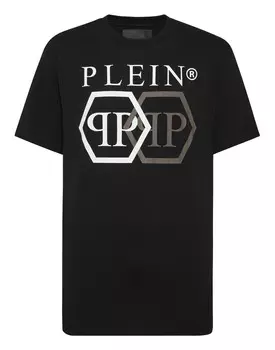 Футболка Круглый вырез SS Stones Hexagon Philipp Plein, черный