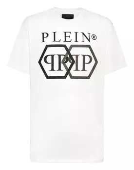Футболка Круглый вырез SS Stones Hexagon Philipp Plein, белый