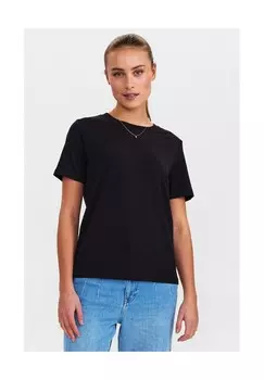 Футболка, круглый вырез, женская Nmph, цвет 0 Caviar