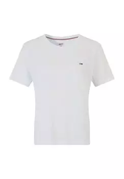 Футболка, круглый вырез, женская TOMMY Jeans, цвет Ybr White