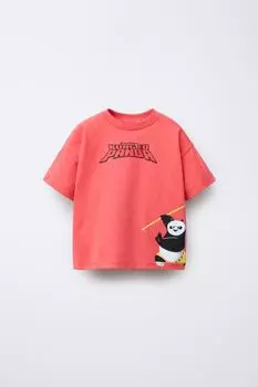 Футболка kung fu panda dreamworks animation ZARA, красный